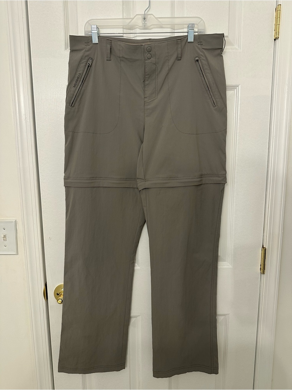 Merrell Select Wick Convertible Hiking Pants Women 16 Gray Zip Off Cargo Outdoor